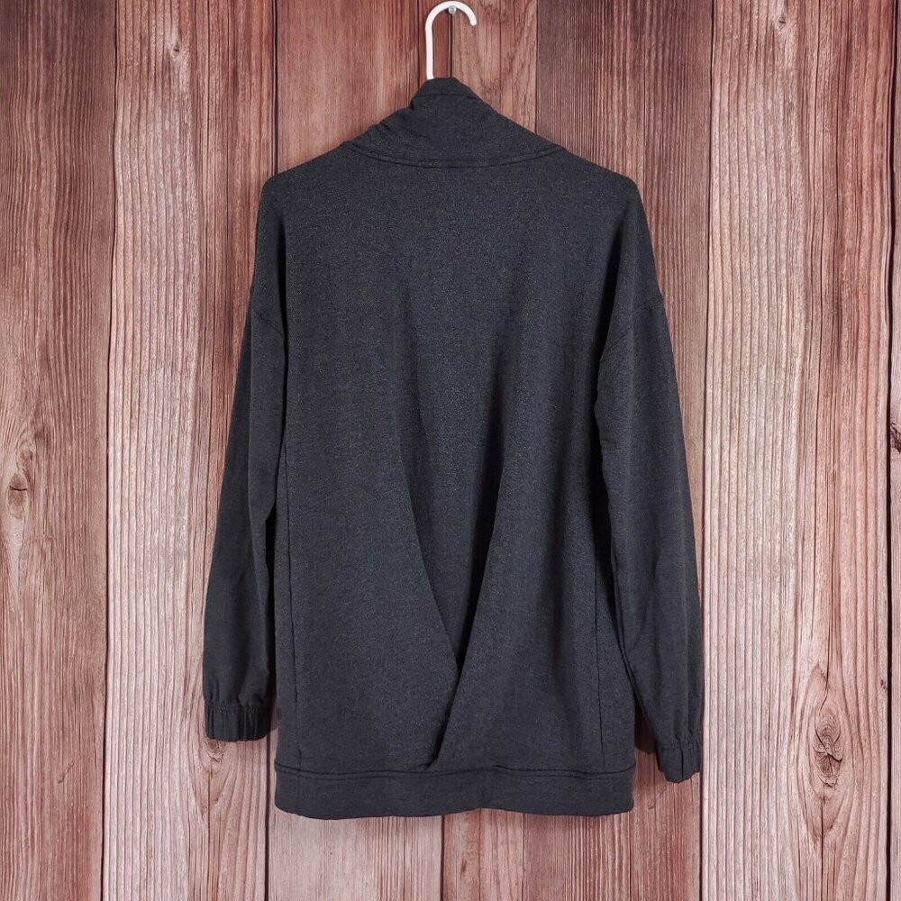 Lululemon Womens Size 6 Twisted & Tucked Long Sleeve Heathered Mod Black W3BAOS - Picture 6 of 16